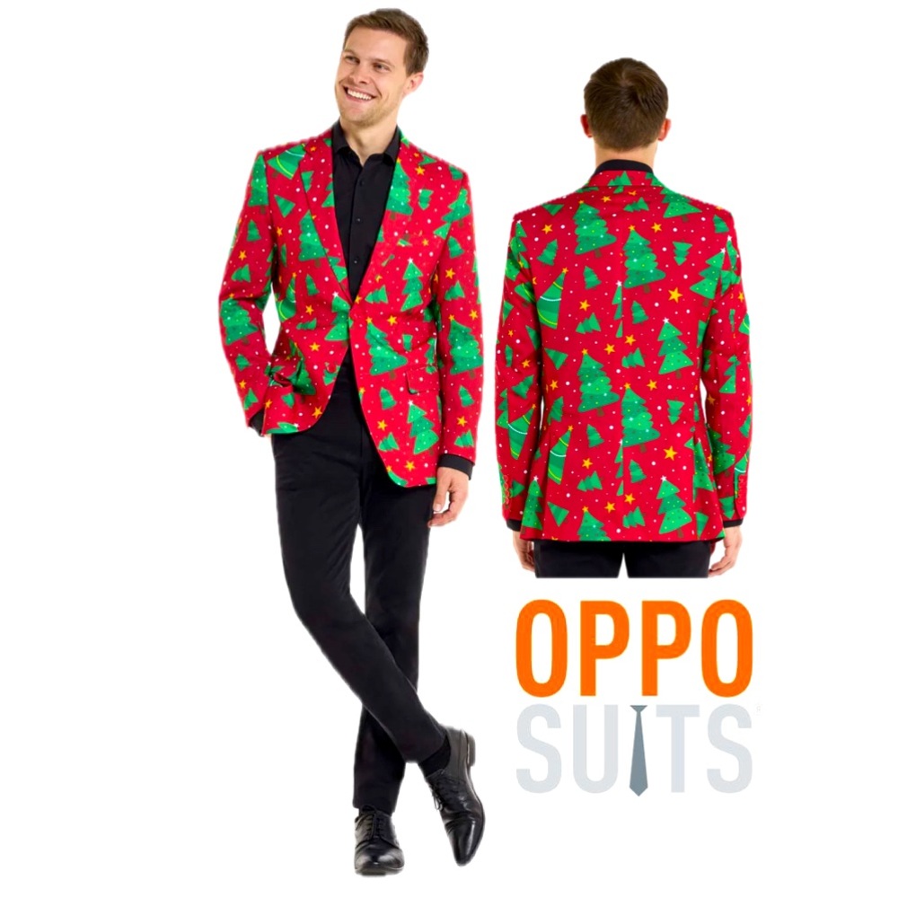 OPPOSUITS Christmas Blazer Trees & Stars Size Small US 34-36